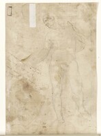 K II 091 verso
<br/>
Mannelijk naakt, staand
<br/>
<em>Anoniem It (17de eeuw)</em>